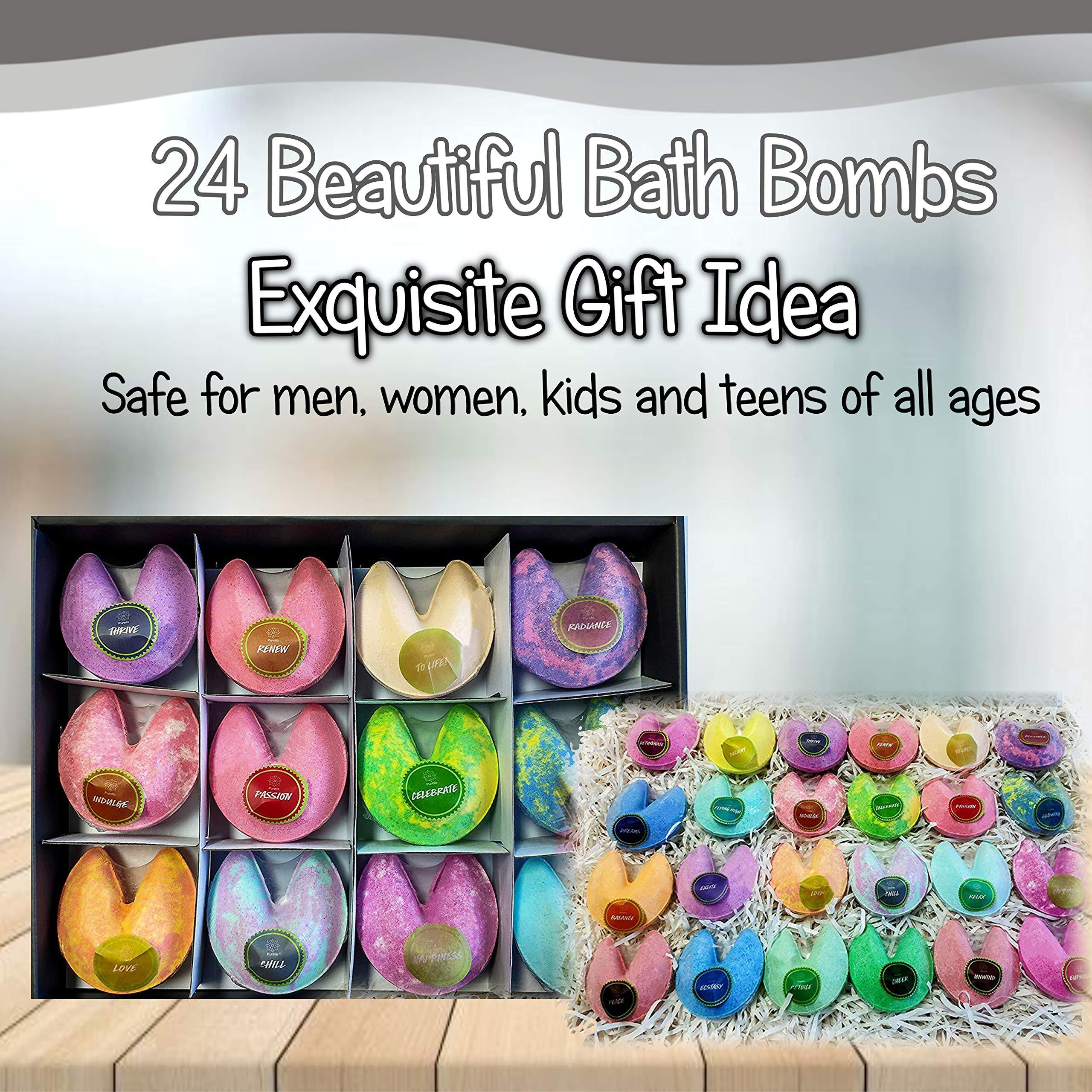Purelis B07W72NKT8 Bath Bombs Gift Set with Fortune Telling Soothing for Women - 24 Piece