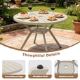 thumbnail image 5 of Zidtia 42" Round Outdoor Patio Dining Table, All-Weather Metal Patio Table with Adjustable Umbrella Hole, Weather Resistant Patio Furniture,Sandshell, 5 of 10