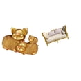 thumbnail image 1 of Figura moderna de cerdo de resina y sofá en miniatura de madera, estatua coleccionable de animal para estantería de casa de muñecas, estante de entrad, 1 of 8