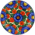 thumbnail image 2 of Polish Pottery 10¼-inch Lunch Plate (Flowers In Bloom Theme) Hand Painted in Boleslawiec, Poland + Certificate of Authenticity, 2 of 6