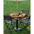 thumbnail image 4 of Fsddascl Vintage Brown Star Western Outdoor Tablecloth - 60x60 Inch Square Dining Table Cover, Country Wooden Waterproof Outdoor Table Cloth with Umbrella Hole & Zipper for Picnic/Patio/Party, 4 of 7