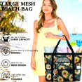 thumbnail image 3 of Mesh Beach Bag, Extra Large Beach Tote with Zipper Pocket Pool Bag for Cruise/Swim/Vacation Essentials, 3 of 8