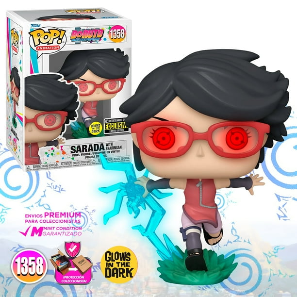 Funko Pop Sarada con Sharingan #1358 Glow EE Exclusivo Boruto Anime Original Funko Manga Boruto Naruto Next Generations