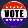 thumbnail image 3 of CafePress - Vote Button T Shirt - Women's Traditional Fit Dark T-Shirt, 3 of 4