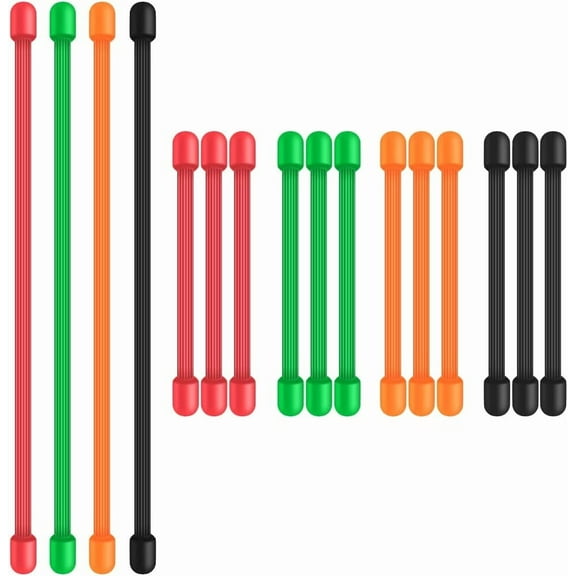 HYOWUIER 16 Pcs Twist Ties, 3" & 6" Cable Ties Straps for Cable Management Fastening Sacs Cording Food Hanging Things - Black, Green, Orange, Red