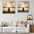 thumbnail image 4 of Designart "Meditation by the Lake A Journey Within I" Spiritual Framed Wall Art - Global Yellow Meditation Living Room Framed Canvas Art, 4 of 6
