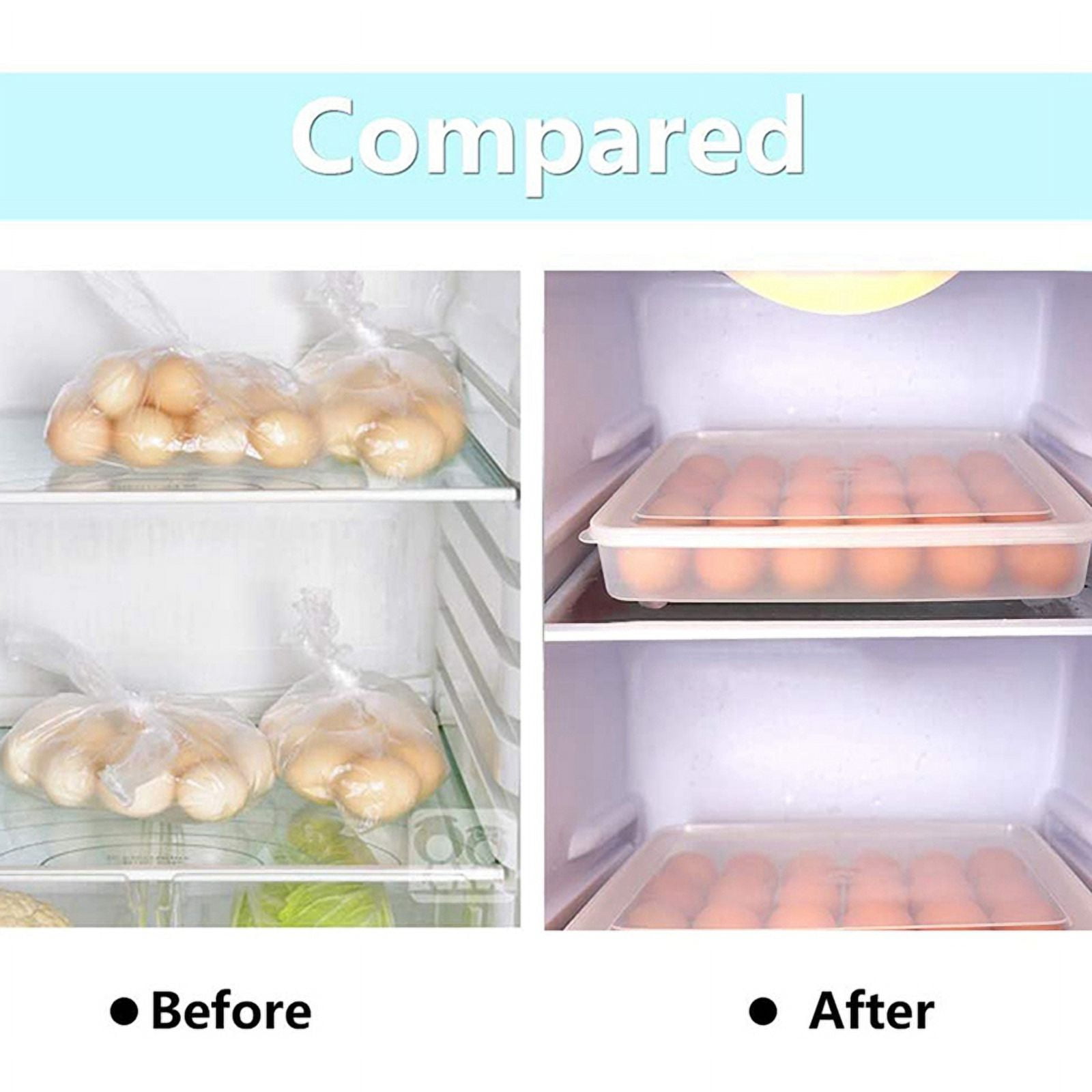 Egg Container, Refrigerator Deviled Egg Tray Carrier with Lid for 60 Eggs - Plastic Fridge Stackable Portable 4 Pack