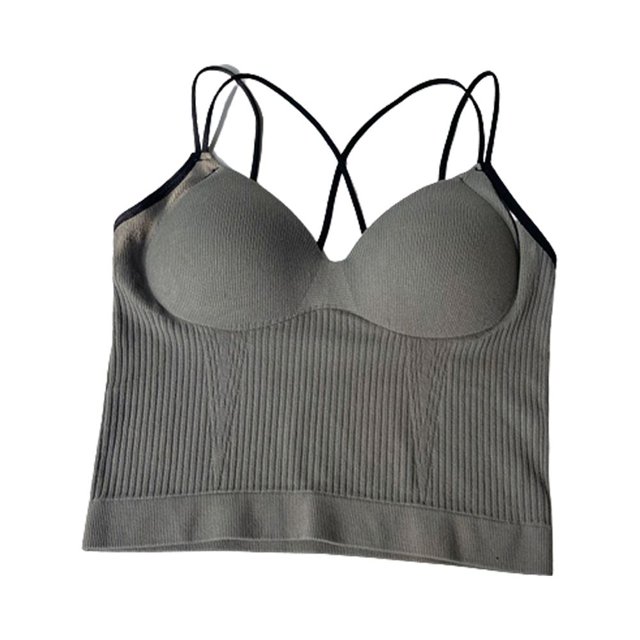 Top corto con tirantes finos sin costuras para mujer, talla única