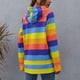 thumbnail image 4 of Sudaderas con capucha de moda para mujer, sudaderas largas con rayas de arcoíris para mujer, sudaderas con capucha a rayas para mujer, jersey de manga larga para mujer, calidad en la que puede confiar, 4 of 5