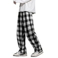 thumbnail image 6 of HKYNLAG Men's Soft Plaid Pajama Lounge Sleep Pant Elastic Waist Drawstring Baggy Plaid Pj Pants Comfy Loungewear Trousers with Pocket Black XL, 6 of 6