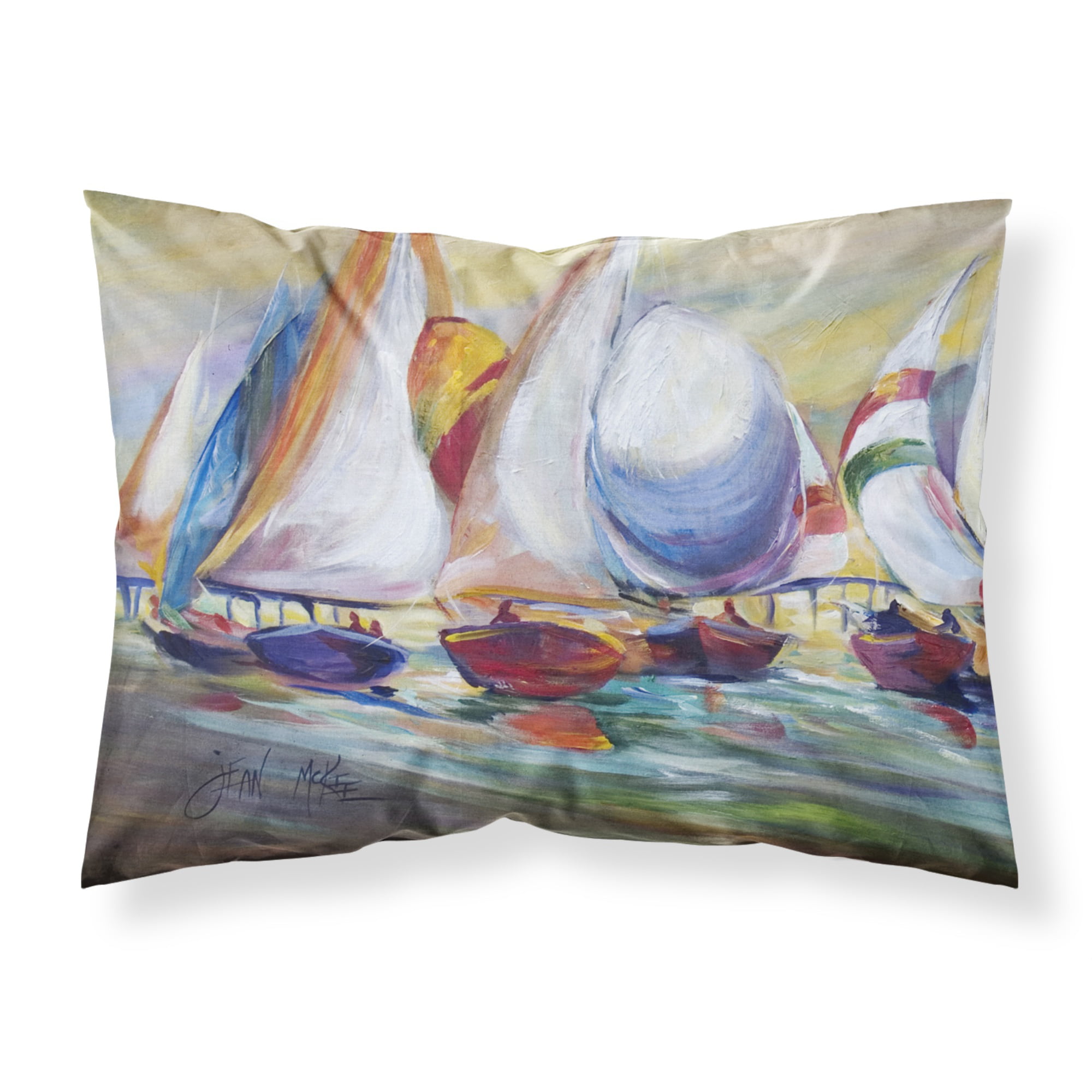 Carolines Treasures JMK1077PILLOWCASE Sailing Lessons Sailboats Fabric Standard Pillowcase Multicolor Large 
