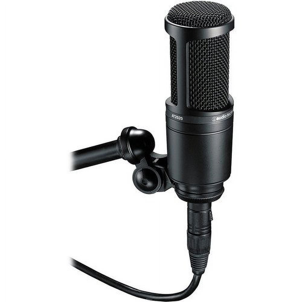 Audio-Technica AT2020 Cardioid Condenser Microphone with BAI-2X Two-Section Broadcast Arm, Pop Filter and XLR Cable