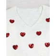 thumbnail image 4 of Valentine Sweaters for Women Trendy 2025 Cute Heart Printed V Neck Long Sleeve Pullover Sweaters Alsol Lamesa, 4 of 6