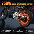 thumbnail image 2 of 750W Peak Electric Bike for Adults, 16" Electric Commuter Bike, 48V 15Ah Removable Battery Folding Ebike, One-Piece Tire City E-Bicycle, Max.20mph & 45 Miles UL2849 Black, 2 of 11