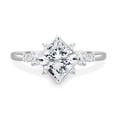 thumbnail image 2 of 2.00Ct Princess Cut Lab-grown diamond Engagement Ring, Angled Set with Clustered Accents, 18K White Gold, 2 of 7