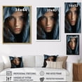 thumbnail image 4 of Designart "Portrait Of The Cerulean Codex Woman II" Fashion Woman Floater Framed Wall Art Prints, 4 of 5