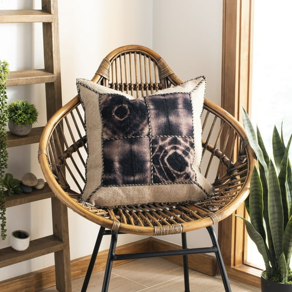 SAFAVIEH Dip Dye Quartre Patch Pillow Set of 2 Sumac