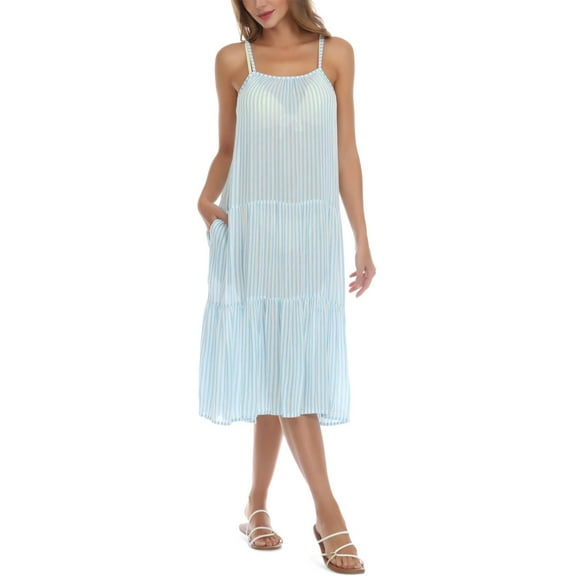 Raviya Womens Striped Dress Cover-Up