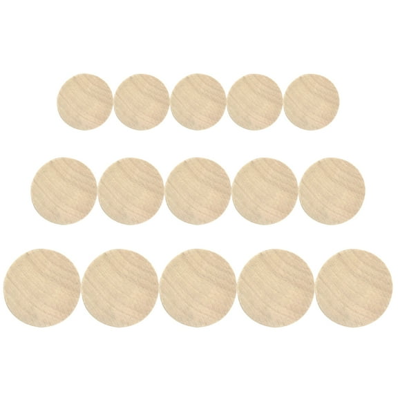 Sensethe 15pcs Unfinished Wood Blocks for DIY Crafts Round Carving Blocks for Craft and Carvings Stamp