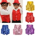 thumbnail image 2 of Boys Girls Sequined Vest Waistcoat Hip-hop Dance Party Street Show Costume, 2 of 6
