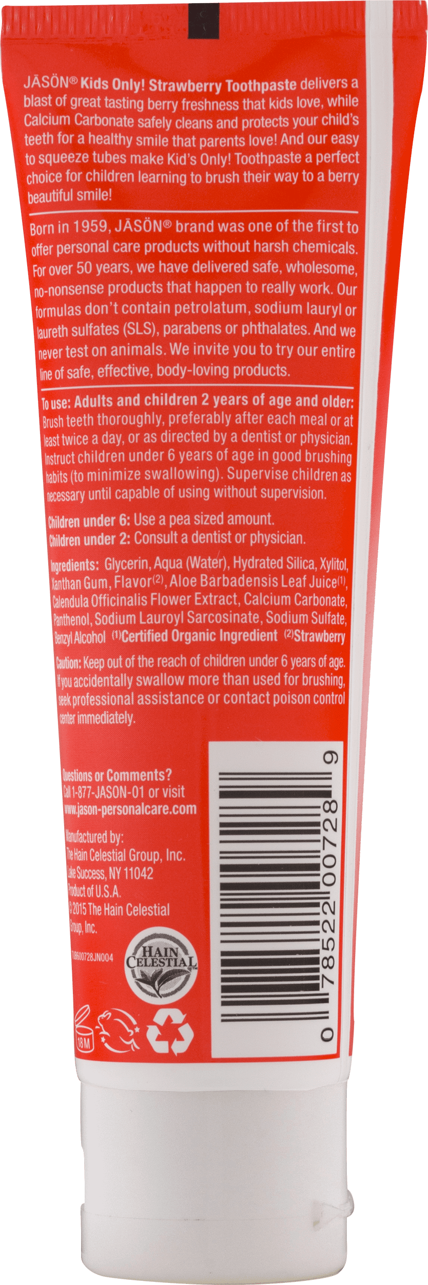JASON Kids Only Fluoride-Free Strawberry Toothpaste, 4.2 oz. (Packaging May Vary) - Walmart.com