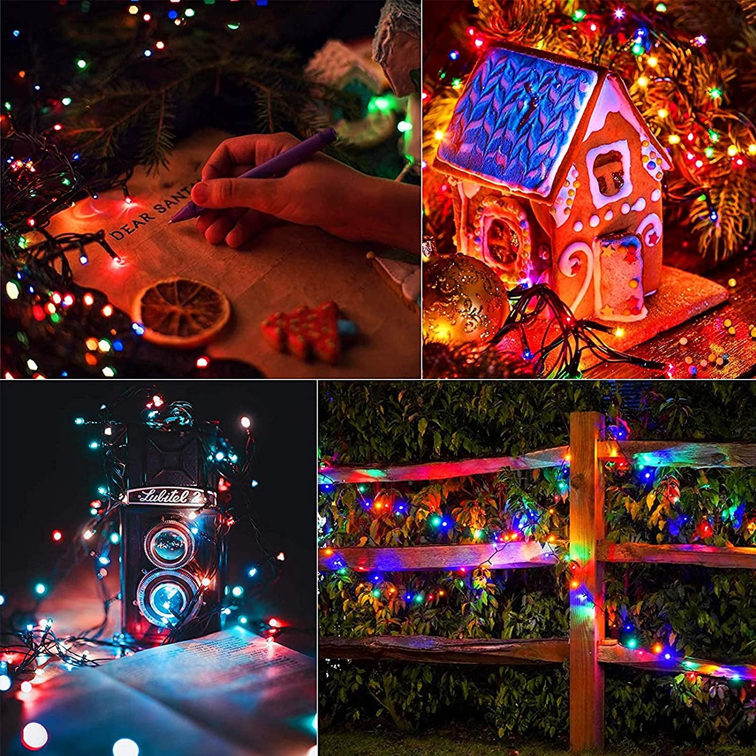 2Pack Solar String Lights 50 LED 32ft 8 Modes Outdoor Lighting Waterproof Christmas Fairy Lights for Xmas Tree Garden Homes Ambiance Wedding Lawn Party Decor, Multicolor