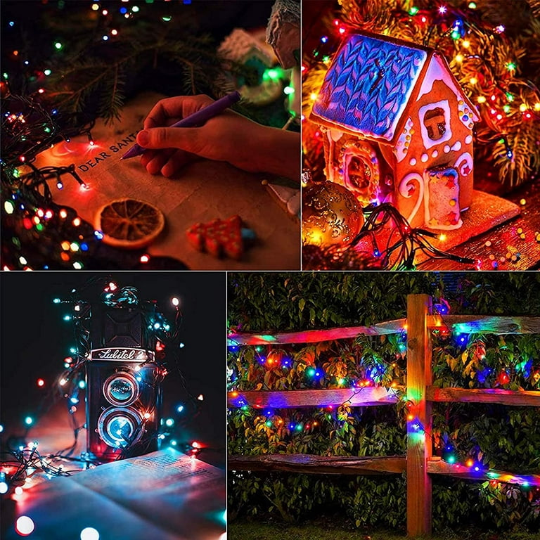 50 Led waterproof Solar String Lights 8 modes de lumière intérieur /  extérieur, 7m / 24ft pour jardin, patio, arbre de Noël, mariage, fête  (blanc chaud) [energy Cla