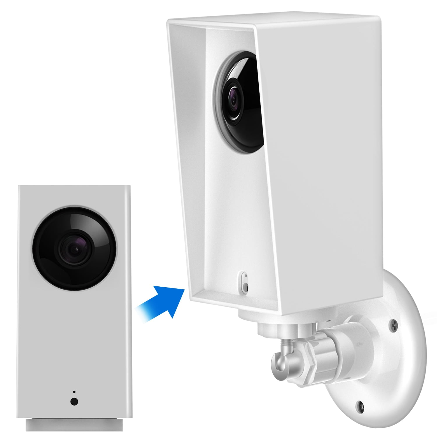 Wyze Cam Pan Wall Mount White Weather Proof Anti-Sun Glare and UV Protection Outdoor/Indoor Adjustable Bracket with Protective Skin Case for Wyze Cam Pan 1080p Security Camera 2pack