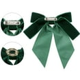 thumbnail image 3 of DARING DIVA Women's Velvet Alloy Rhinestone Pre-Tied Bow Tie Green, 3 of 6
