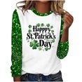 thumbnail image 2 of successthop Green Womens Plus Size Tops Long Sleeve St Patricks Day Plus Size with Crew Neck Polyester Casual St. Patricks Day Blouse Tops for Irish Themed Gifts 3XL, 2 of 4