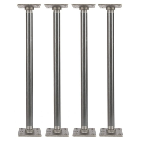 3/4 In  X 18 In  Square Flange Pipe Table Legs - 4 Pack
