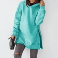 thumbnail image 4 of cllios Women's Casual Fleece Pullover Sweatshirt Dress Fashion Long Sleeve Side Split Hem Hoodie Dress, 4 of 8
