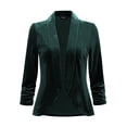 thumbnail image 1 of Cárdigan de Terciopelo para Mujer Allegra K Cárdigan de Frente Abierto con Solapa Verde oscuro S, 1 of 6