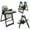 Dark Green, variant on 3-in-1 Baby High Chair with 5-Point Harness,Foldable Infant Feeding Chair with Silent Locking Wheels and Removable 2-Tier Easy-Clean Tray