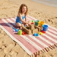 thumbnail image 5 of Unique Bargains Stripe Absorbent Quick Dry Beach Towel 2 Pack Red 71"x40", 5 of 8