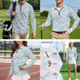thumbnail image 4 of Xixirimido Cute Dolphins Floral 1/4 Zipper Long Sleeve Couples Golf Shirts Breathable Matching Couple Golf Shirts Moiture-wicking Quick Dry Matching Activewear for Fall Winter 3XL, 4 of 7
