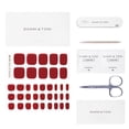 thumbnail image 4 of DANNI & TONI Semi Cured Gel Toenail Strips Burgundy (Almadine) Solid Color Gel Nail Stickers Red Toe Nail Wraps 37 Stickers, 4 of 6