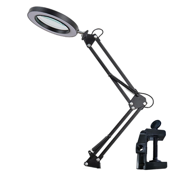 Likrtyny Lupa Iluminada 10X Con Soporte para Lectura Soldadura (negro)