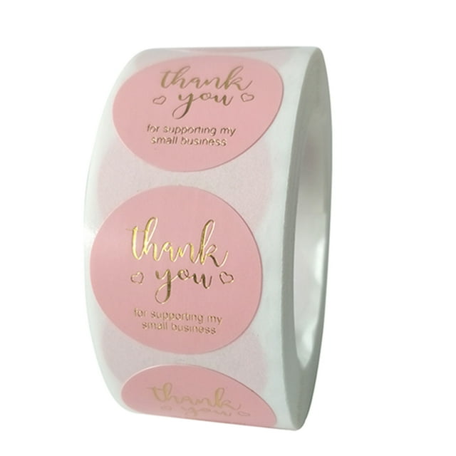 CAROOTU 500pcs/roll Thank You Stickers High Quality Seal Labels Scrapbook Handmade Sticker Circle Decor