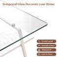 thumbnail image 5 of Coffee Tables for Living Room, Coffee Table with Tempered Glass Tabletop and Metal Legs, 2-Tier Rectangle Coffee Table with Storage, Side End Table for Living Room, Bedroom, Office, Small Space, 5 of 7