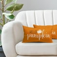 thumbnail image 5 of Fall Lumbar Pillow Covers 12X20 Inch Autumn Hello Pumpkin Decorative Rectangle Pillow Cases Orange Linen Throw Pillows Set of 2 Thanksgiving Farmhouse Home Decor For Room Porch Patio Couch Outdoor, 5 of 6