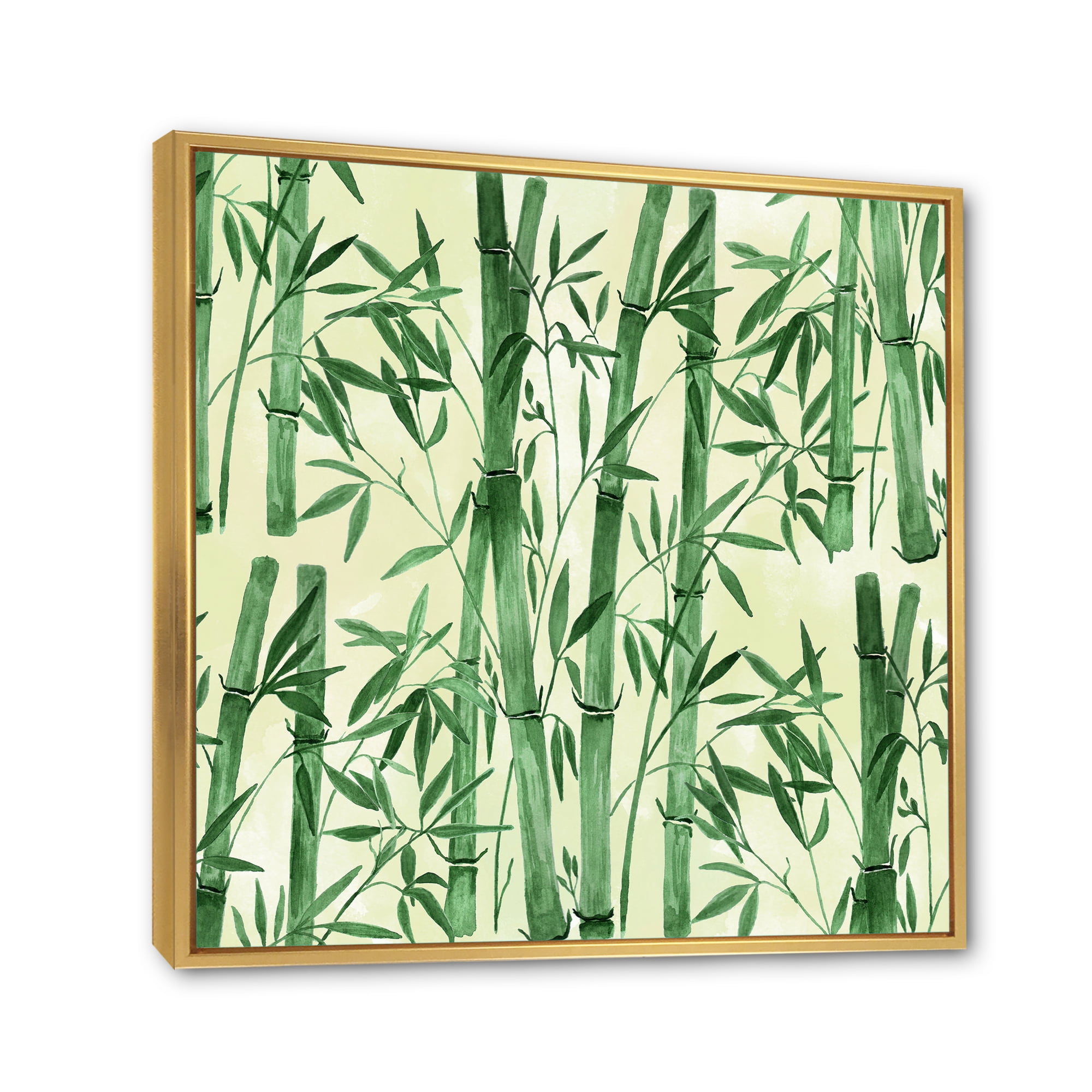 Designart 'The Forest of Bamboo Branches I' Tropical Framed Canvas Wall Art Print