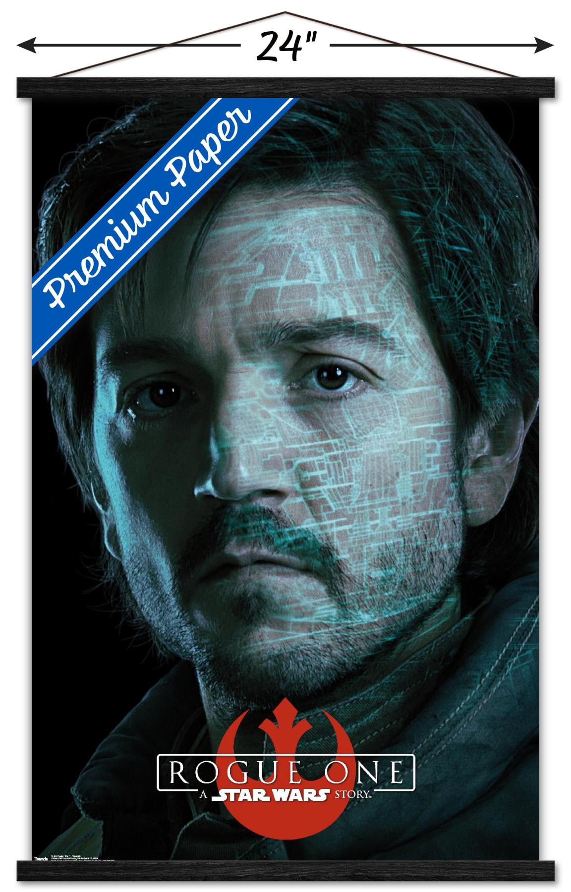 Star Wars: Rogue One - Cassian Wall Poster with Wooden Magnetic Frame, 22.375" x 34"