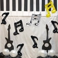 thumbnail image 4 of 10 globos negros con notas musicales, globos de mylar, globos musicales para usar en cumpleaños de los años 80 y 90, decoración de fiesta con temática musical de rock and roll, 4 of 4