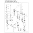 thumbnail image 3 of Kingston Brass KS7993BPL Bel-Air Bridge Bathroom Faucet with Brass Pop-up, Antique Brass, 3 of 7