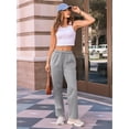 thumbnail image 5 of Women'S Wide Leg Sweatpants High Waisted Baggy Interior Drawstring Sweatpants Straight Leg Sweat Pants Light Gray L, 5 of 9