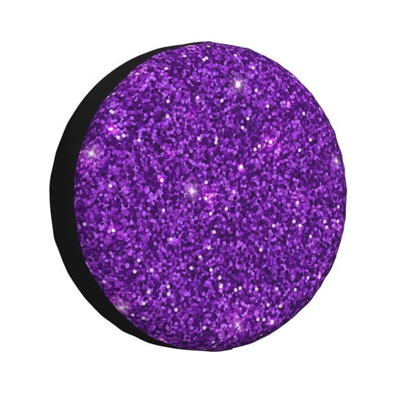 Vsdgher Purple Glitter for Spare Tire Cover, Tire Wheel Protector Wheel Cover Fit for Truck,Trailer,RV,SUV,Camper and Most Vehicle-14 inch