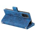 thumbnail image 2 of ShellTech presents the Samsung Galaxy S20 Plus Wallet Case Mandala Floral Embossed PU Leather Folio with Zipper Magnetic Closure,Blue, 2 of 9