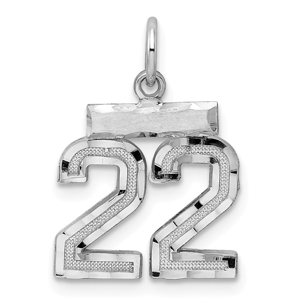 925 Sterling Silver Small #22 Charm and Pendant 925 Sterling Silver Small #22 Charm and Pendant