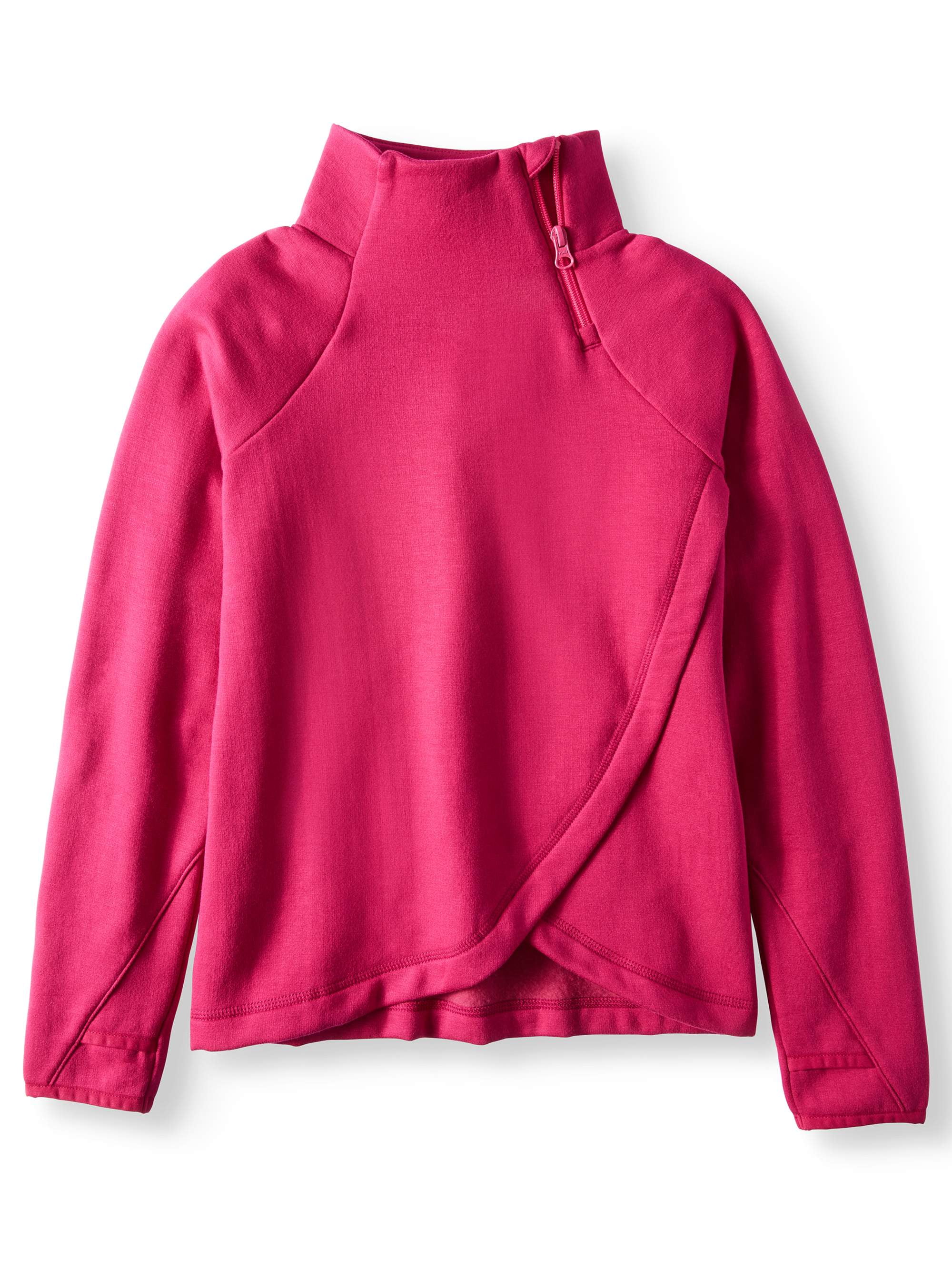 Avia Girls' Zip Neck Cozy Fleece Pullover